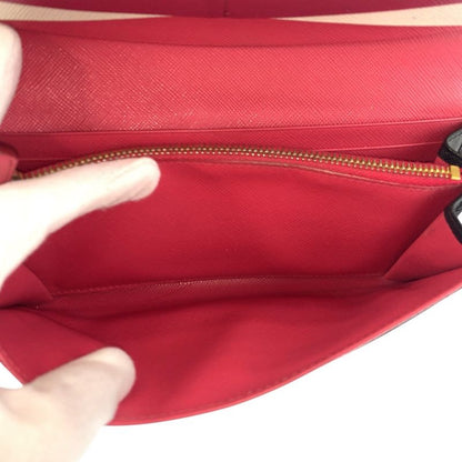 Prada Saffiano Black Pink Leather Wallet