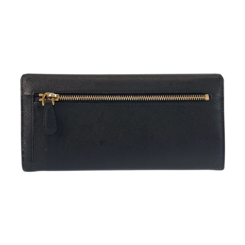 Prada Saffiano Black Pink Leather Wallet