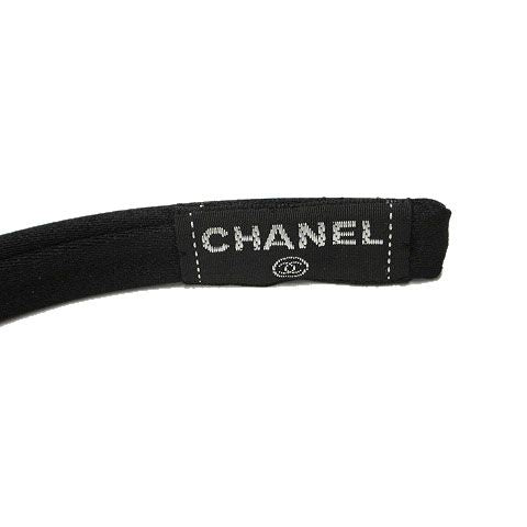 Chanel Ribbon Headband Satin Black Hair
