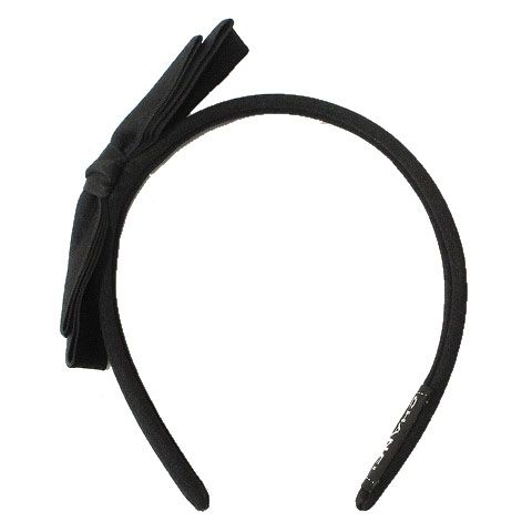 Chanel Ribbon Headband Satin Black Hair