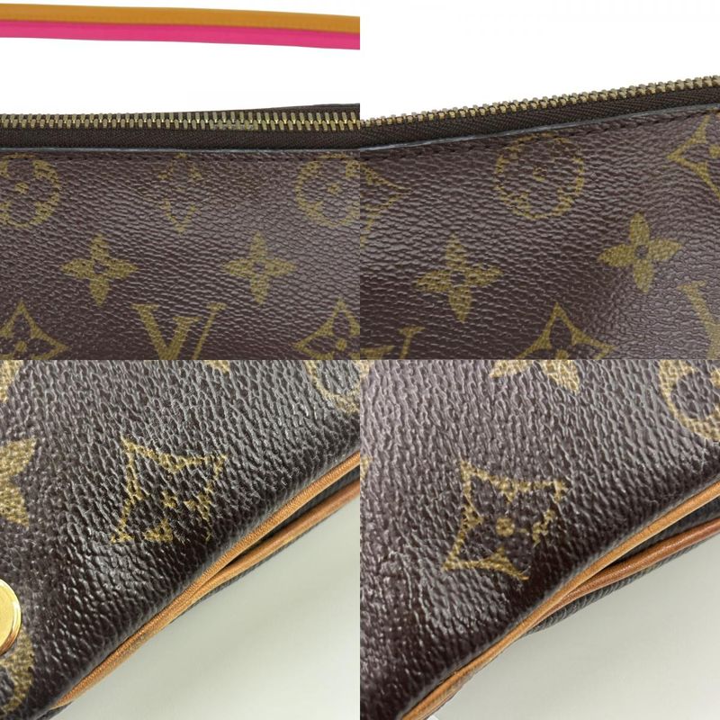 Louis Vuitton Shoulder Bag Loretta Monogram Leather Hot Pink Brown