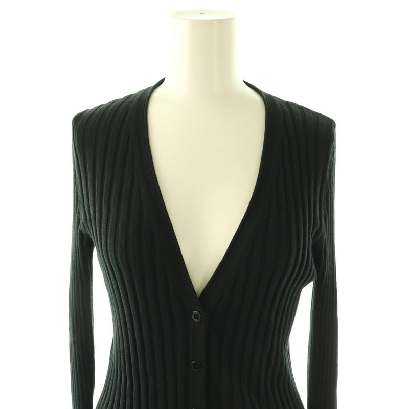 Dolce & Gabbana Cardigan Rib Knit V-neck 38 Black DF