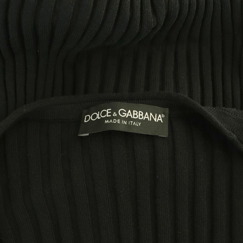 Dolce & Gabbana Cardigan Rib Knit V-neck 38 Black DF
