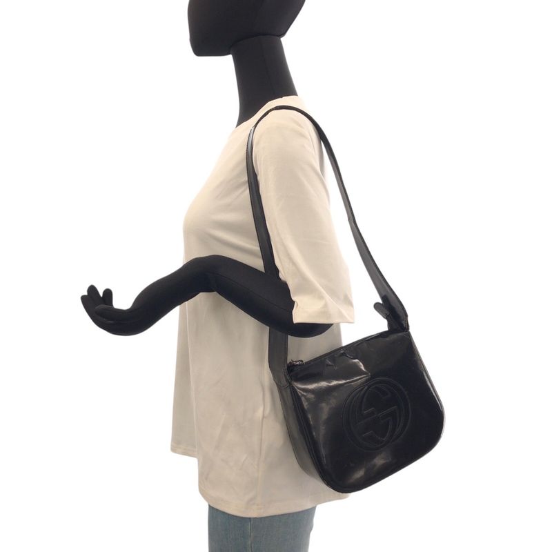 Gucci Interlocking Black Enamel 007 Shoulder Bag