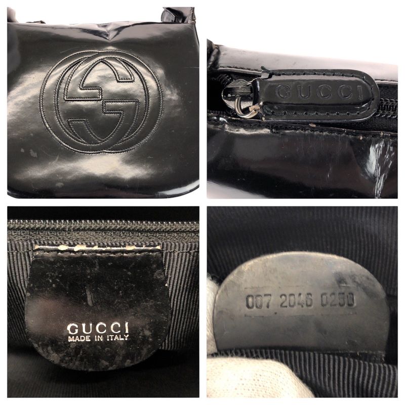 Gucci Interlocking Black Enamel 007 Shoulder Bag