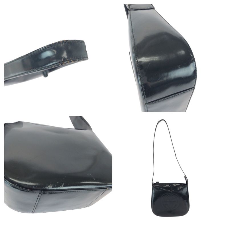 Gucci Interlocking Black Enamel 007 Shoulder Bag