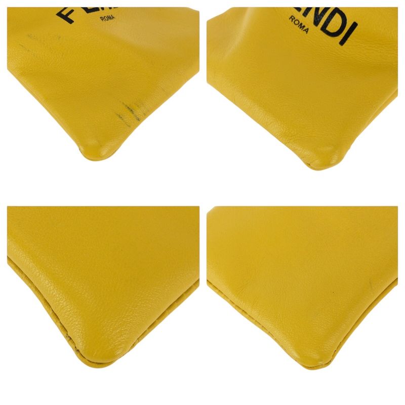 Fendi Yellow Black Gold Leather Pouch Phone