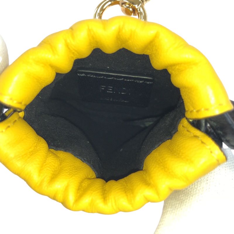 Fendi Yellow Black Gold Leather Pouch Phone