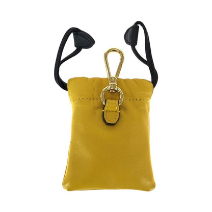 Fendi Yellow Black Gold Leather Pouch Phone
