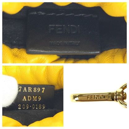Fendi Yellow Black Gold Leather Pouch Phone