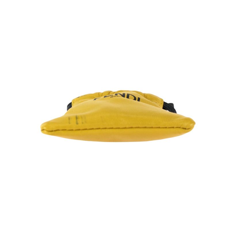 Fendi Yellow Black Gold Leather Pouch Phone