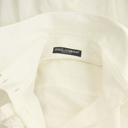 Dolce & Gabbana Shirt Ruffle Cotton 40 White SS