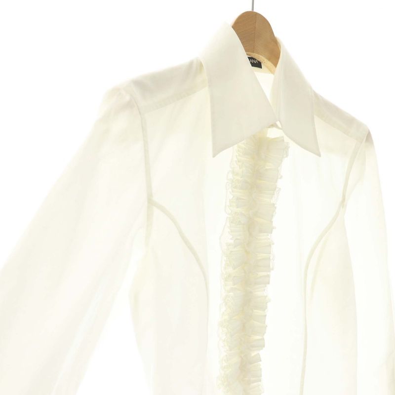 Dolce & Gabbana Shirt Ruffle Cotton 40 White SS