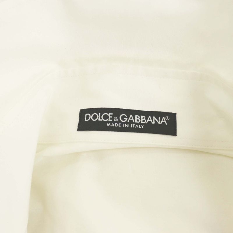 Dolce & Gabbana Shirt Ruffle Cotton 40 White SS