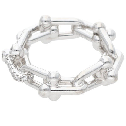 Tiffany & Co Ha Deware 18K White Gold Diamo Lulink Ring