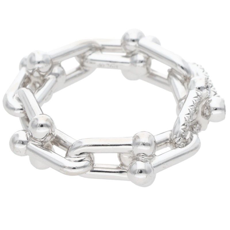 Tiffany & Co Ha Deware 18K White Gold Diamo Lulink Ring