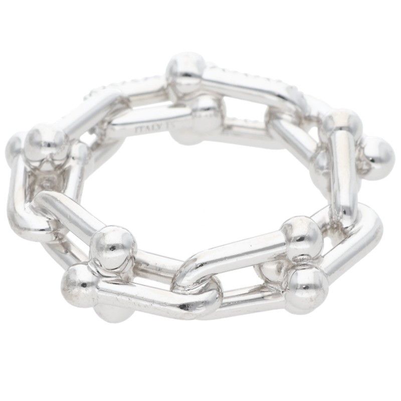 Tiffany & Co Ha Deware 18K White Gold Diamo Lulink Ring