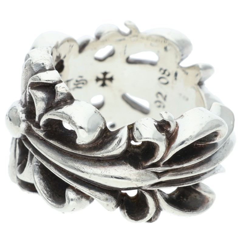 Chrome Hearts Dbl Flrl Crs Double Floral Cross Silver Ring