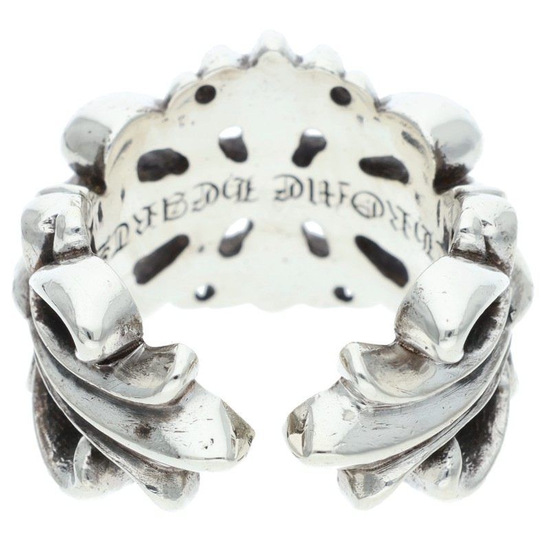 Chrome Hearts Dbl Flrl Crs Double Floral Cross Silver Ring