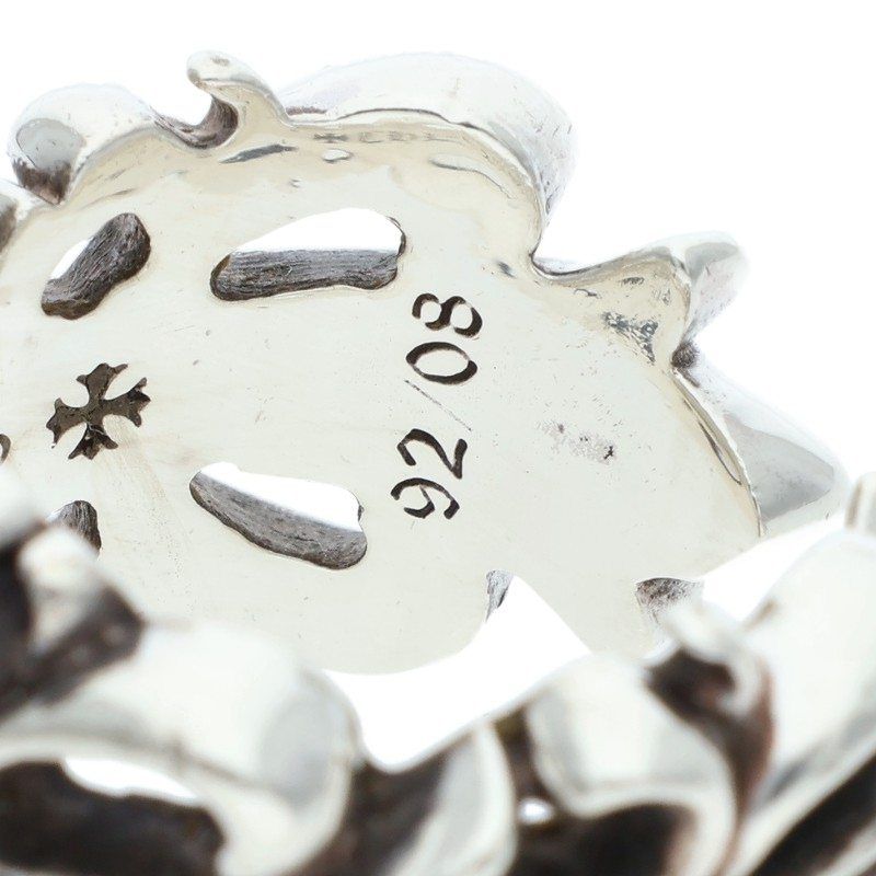 Chrome Hearts Dbl Flrl Crs Double Floral Cross Silver Ring