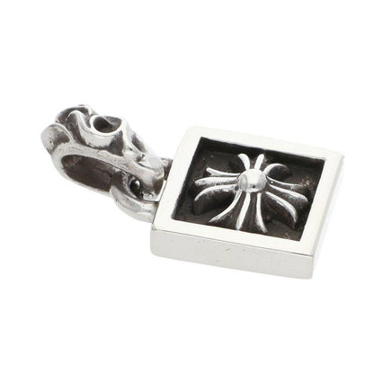 Chrome Hearts Framed CH Plus Charm Silver Necklace Top