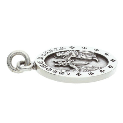 Chrome Hearts Angel Medal Oval Silver Necklace Top