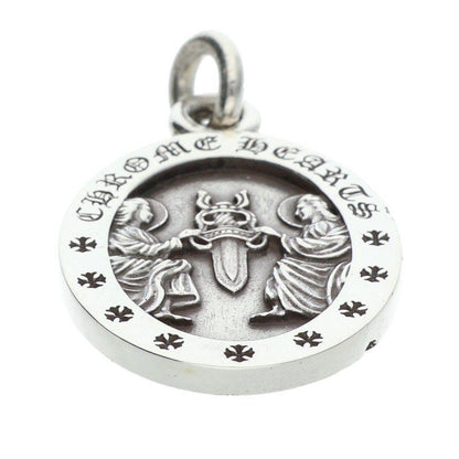 Chrome Hearts Angel Medal Oval Silver Necklace Top