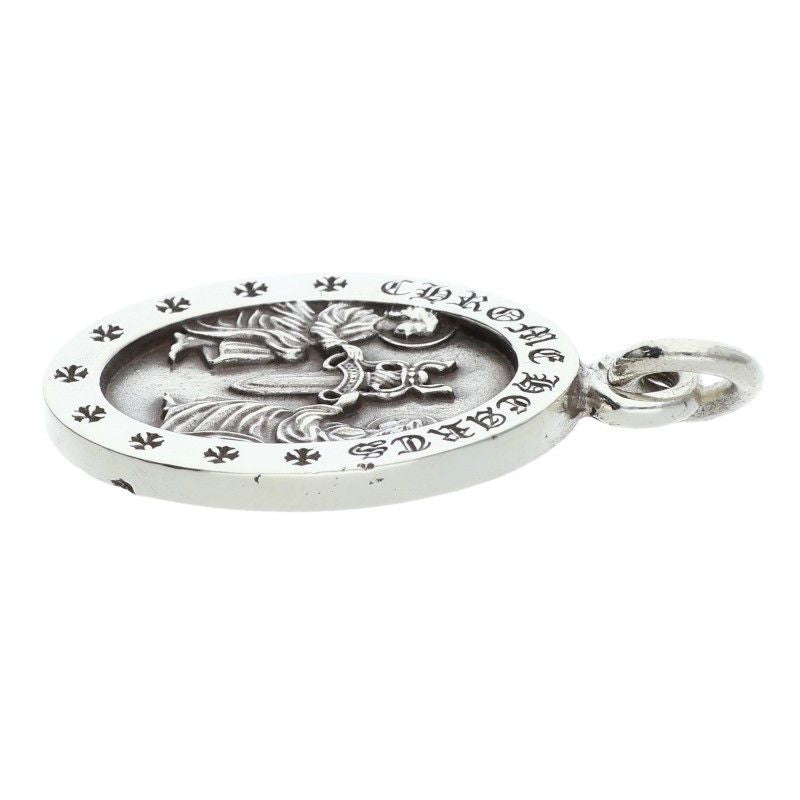 Chrome Hearts Angel Medal Oval Silver Necklace Top