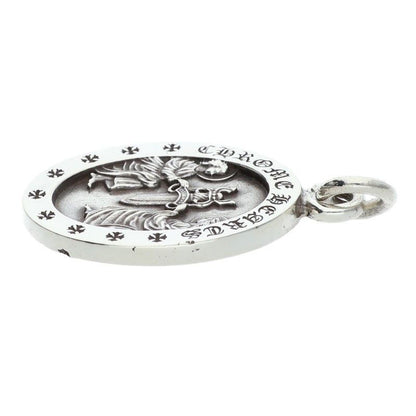 Chrome Hearts Angel Medal Oval Silver Necklace Top
