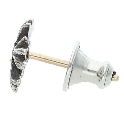 Chrome Hearts No2 CH Pls Dia Plus Stud 1 Diamond Silver Earrings Clear