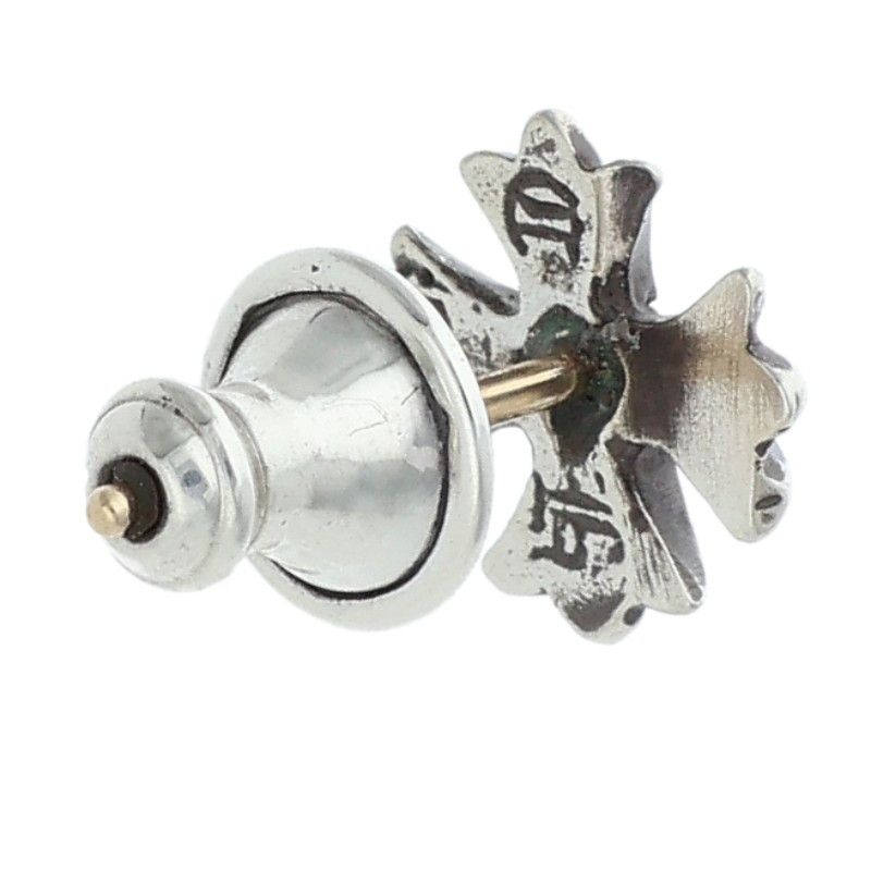 Chrome Hearts No2 CH Pls Dia Plus Stud 1 Diamond Silver Earrings Clear