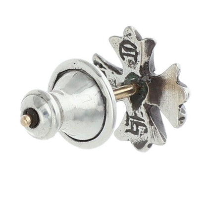 Chrome Hearts No2 CH Pls Dia Plus Stud 1 Diamond Silver Earrings Clear