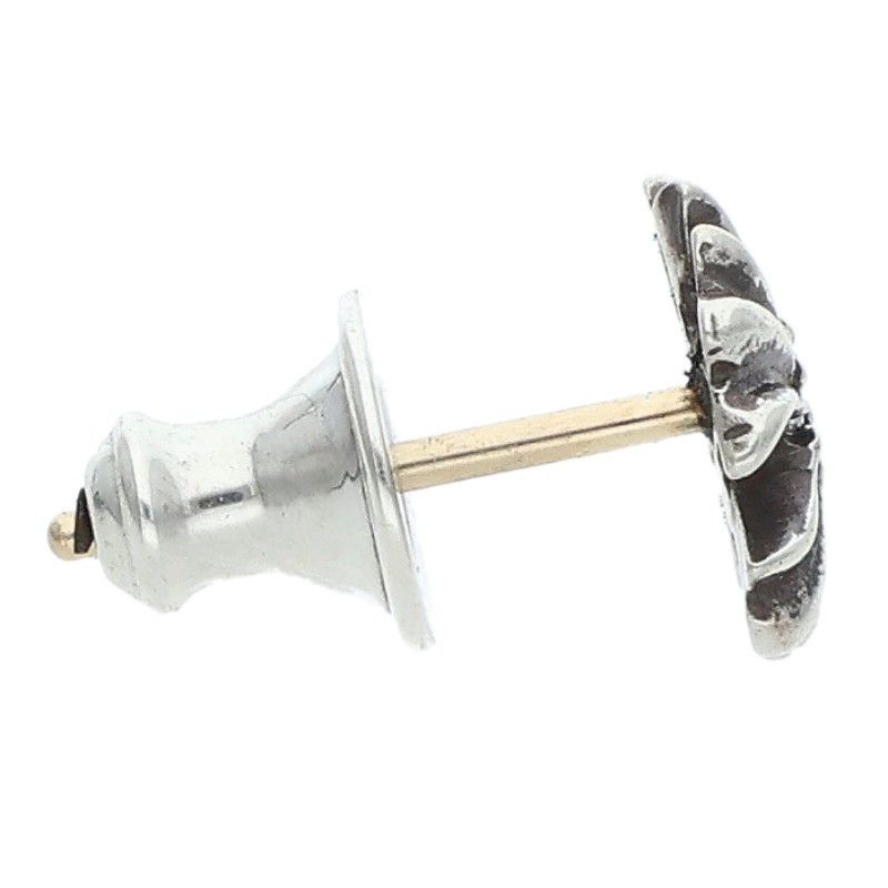 Chrome Hearts No2 CH Pls Dia Plus Stud 1 Diamond Silver Earrings Clear