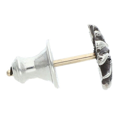 Chrome Hearts No2 CH Pls Dia Plus Stud 1 Diamond Silver Earrings Clear