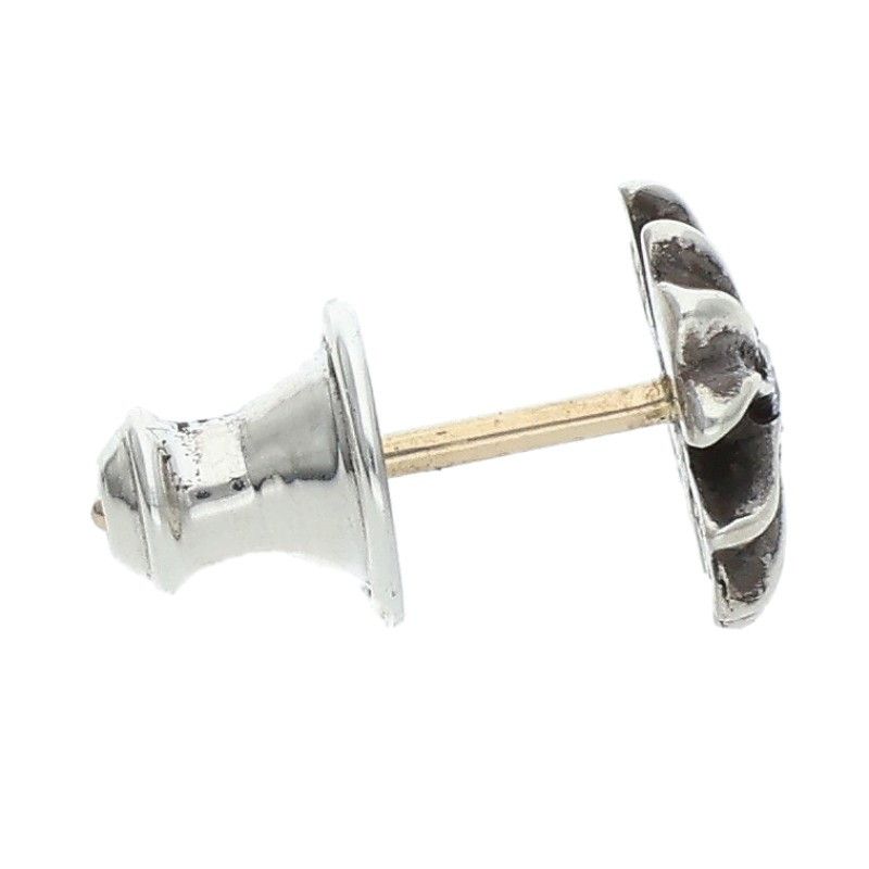 Chrome Hearts No2 CH Pls Dia Plus Stud 1 Diamond Silver Earrings Clear