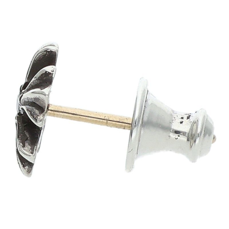 Chrome Hearts No2 CH Pls Dia Plus Stud 1 Diamond Silver Earrings Clear