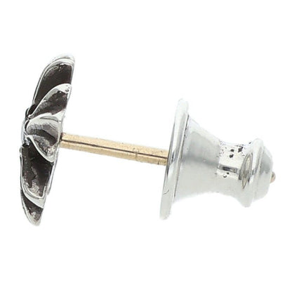 Chrome Hearts No2 CH Pls Dia Plus Stud 1 Diamond Silver Earrings Clear