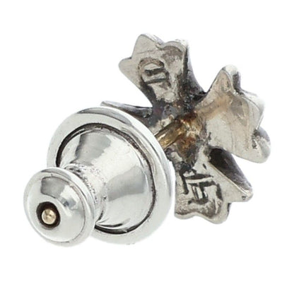 Chrome Hearts No2 CH Pls Dia Plus Stud 1 Diamond Silver Earrings Clear