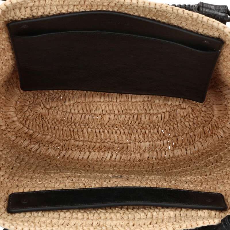 Balenciaga le City Raffia Lamb Skin 2-Way Handbag Beige Black