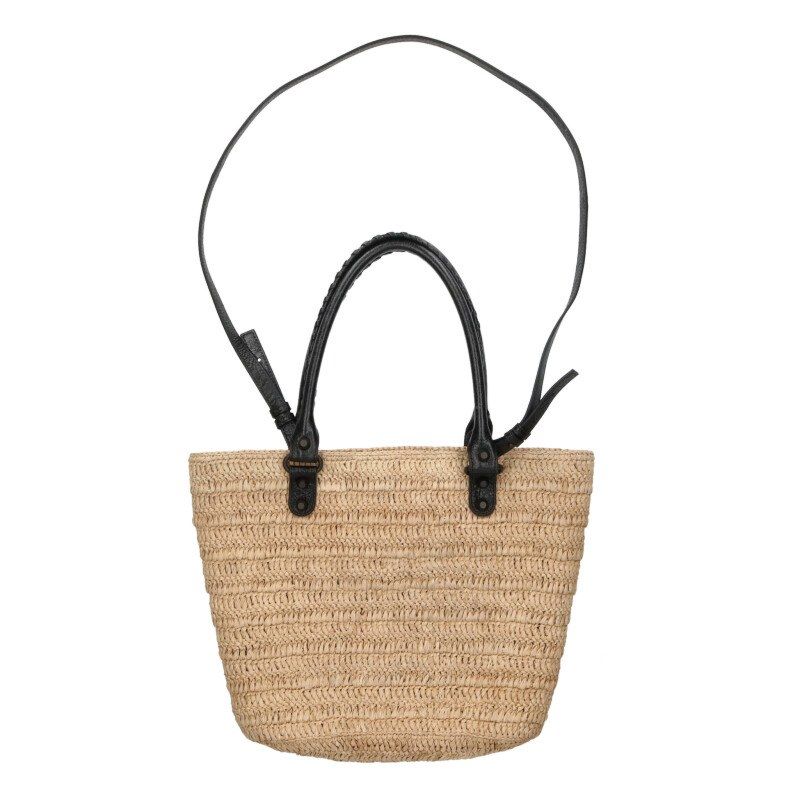 Balenciaga le City Raffia Lamb Skin 2-Way Handbag Beige Black