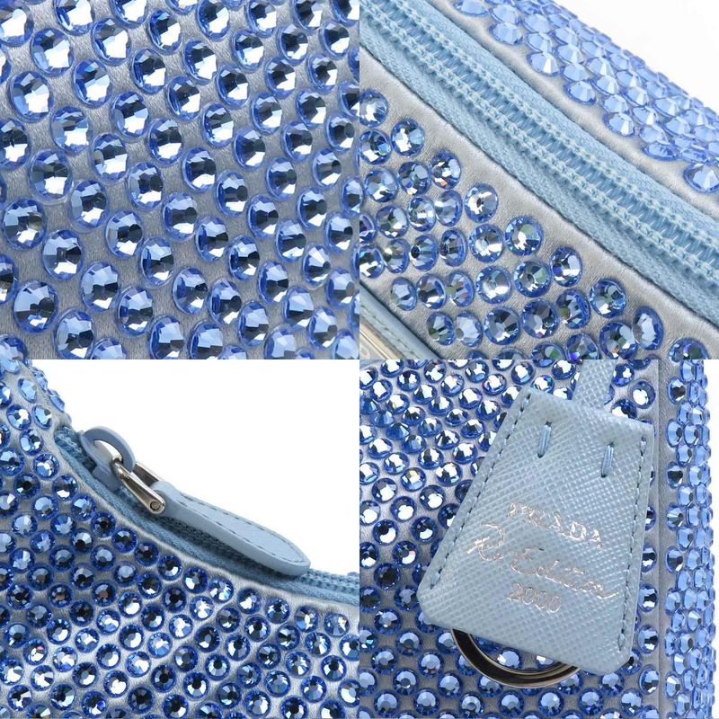 Prada Handbag Silk Blue