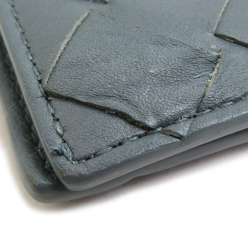 Bottega Veneta Card Case Leather Gray