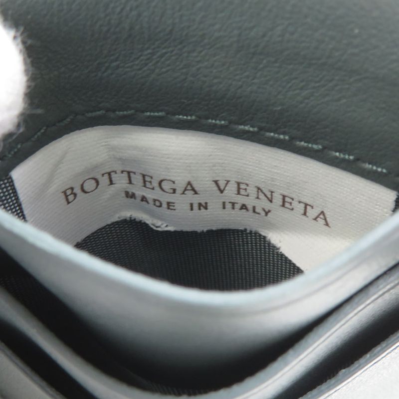 Bottega Veneta Card Case Leather Gray