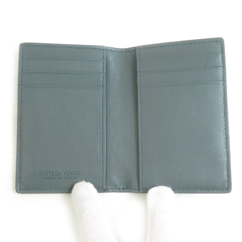 Bottega Veneta Card Case Leather Gray