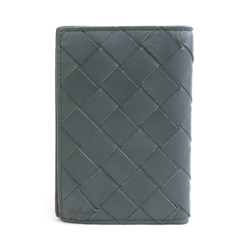 Bottega Veneta Card Case Leather Gray