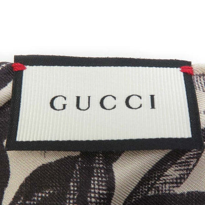 Gucci Scarf Shawl Silk Black Light Beige