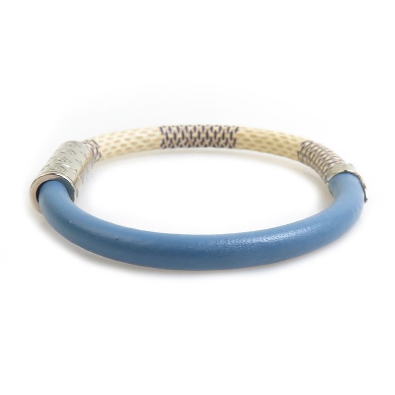 Louis Vuitton Bracelet Daily Leather Canvas Ivory Blue