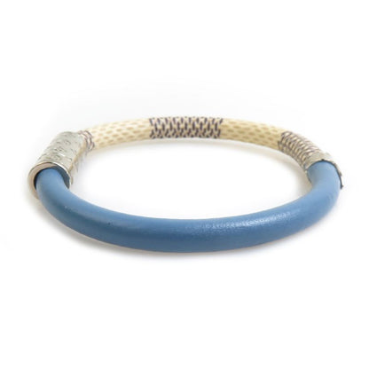Louis Vuitton Bracelet Daily Leather Canvas Ivory Blue
