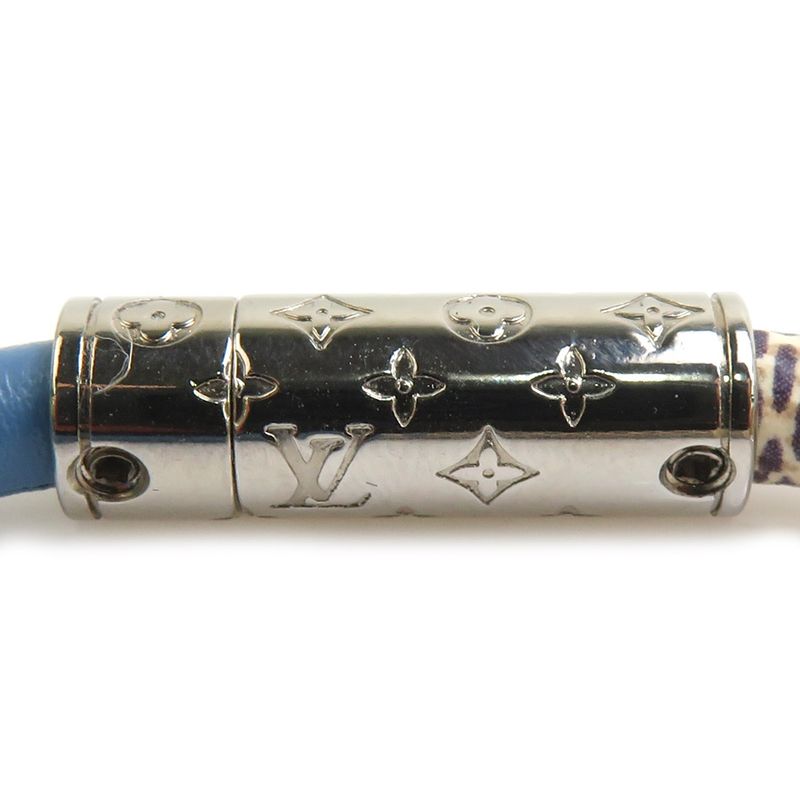 Louis Vuitton Bracelet Daily Leather Canvas Ivory Blue
