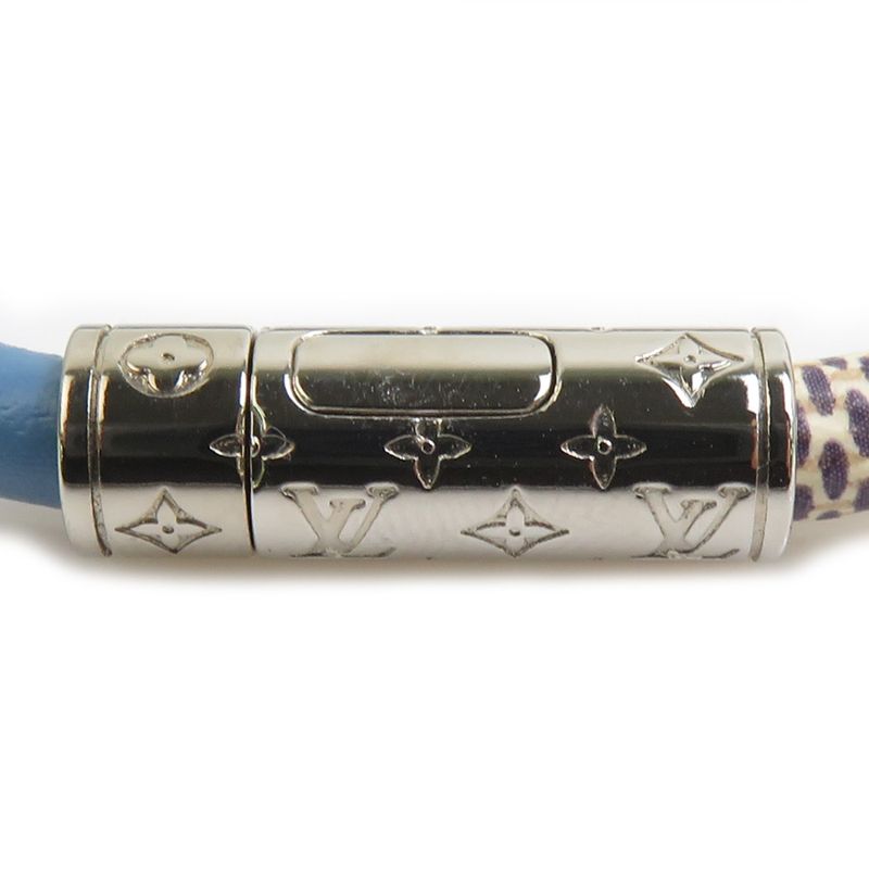 Louis Vuitton Bracelet Daily Leather Canvas Ivory Blue
